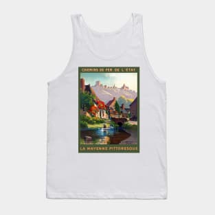 Vintage Travel Poster France Ly Mayenne Pittoresque Tank Top